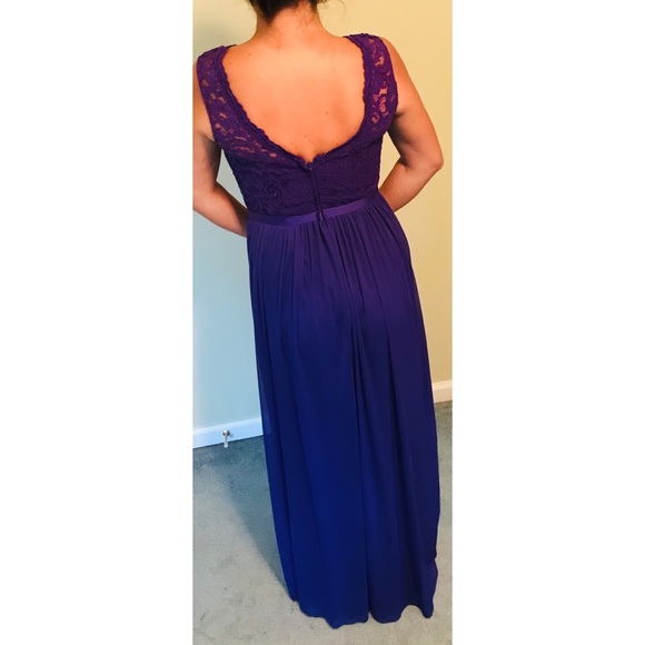 Scoop Neck, Lacey, Silk Gown - Picture 3 of 6